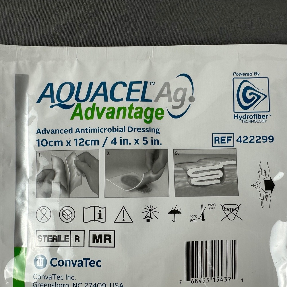 ConvaTec Aquacel Ag Advantage Hydrofiber Dressing 5 total- 422299 - Picture 2 of 5